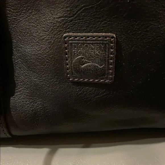 Dooney & Bourke Florentine Black Leather Shoulder Bag with Gold Accents - Picture 2 of 9